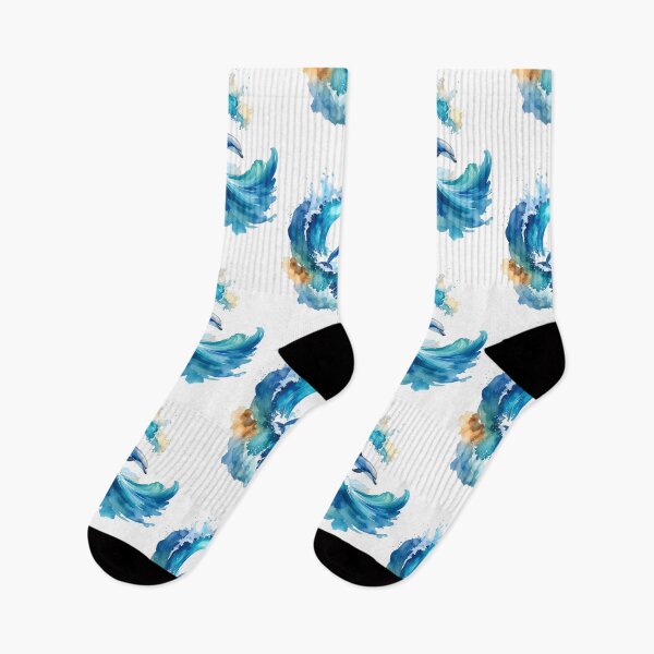 Item preview, Surfer, dolphin with wave in watercolor designed and sold by LiskoDesign.