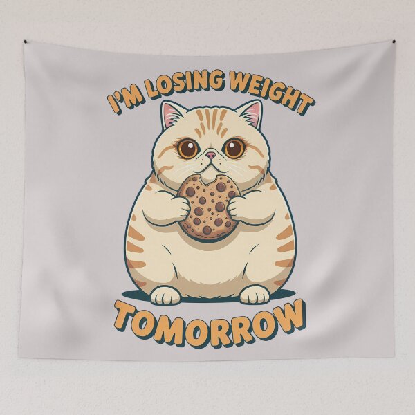 Item preview, I’ll Lose Weight Tomorrow – Funny Cat Cookie Diet Design designed and sold by Art-Arcade6.