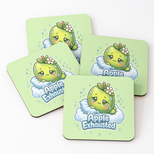 Item preview, Apple Exhausted – Cute Tired Apple Kawaii | Cute Tired Apple Kawaii designed and sold by apanoracar.