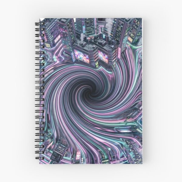 Item preview, Neo Tokyo skyline pulled into a central gravitational vortex designed and sold by PixelNest40.