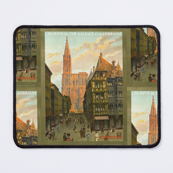 Item preview, Vintage Strasbourg Travel Poster | Gothic Strasbourg Cathedral Art | Art Nouveau Chemins de Fer d'Alsace et de Lorraine Print designed and sold by artofuniverse.