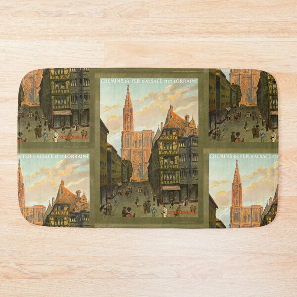 Item preview, Vintage Strasbourg Travel Poster | Gothic Strasbourg Cathedral Art | Art Nouveau Chemins de Fer d'Alsace et de Lorraine Print designed and sold by artofuniverse.