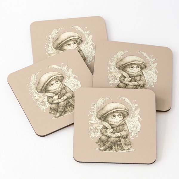 Item preview, Victorian Mushroom Poet – Melancholic Vintage Writing Illustration designed and sold by Rawecz Studio.