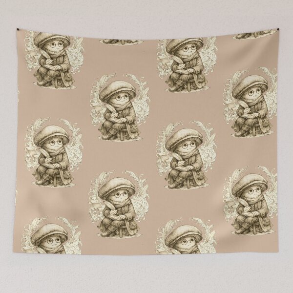 Item preview, Victorian Mushroom Poet – Melancholic Vintage Writing Illustration designed and sold by Rawecz Studio.
