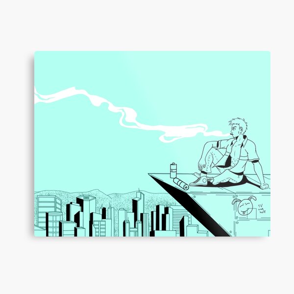 City Smoke blue Metal Print