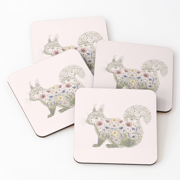 Item preview, Floral Squirrel Silhouette Nature Lover Girl Woman III designed and sold by Lemon Pepper.