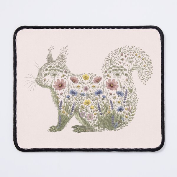 Item preview, Floral Squirrel Silhouette Nature Lover Girl Woman III designed and sold by Lemon Pepper.