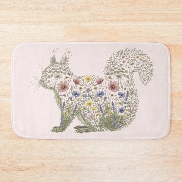 Item preview, Floral Squirrel Silhouette Nature Lover Girl Woman III designed and sold by Lemon Pepper.