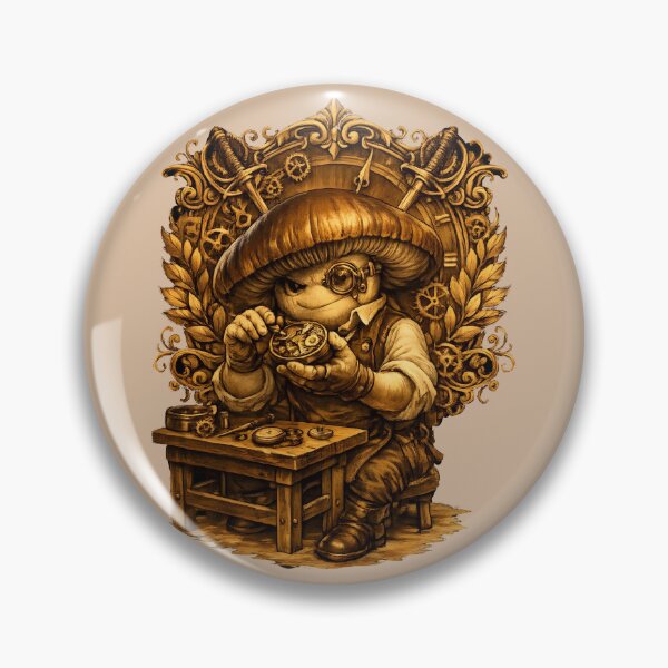 Item preview, Victorian Mushroom Watchmaker – Intricate Vintage Clockwork Illustration designed and sold by Rawecz Studio.