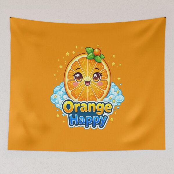 Artikelvorschau, Orange Happy – Orange kawaii happy | Niedliches Happy Orange Kawaii Design entworfen und verkauft von apanoracar.