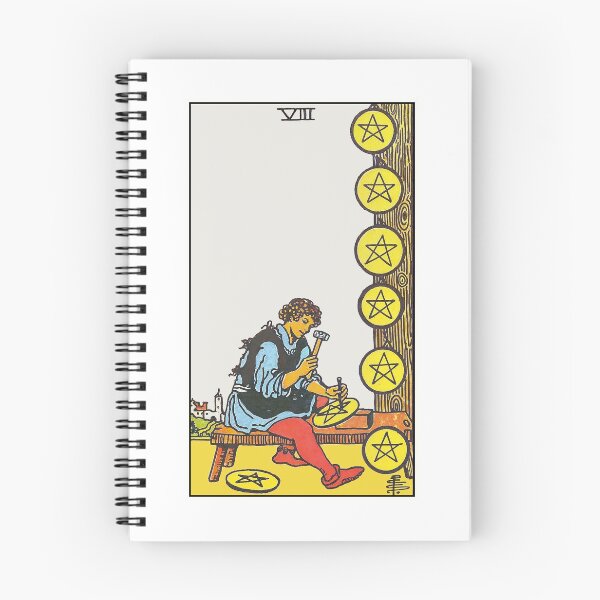 Item preview, Eight of Pentacles Tarot Card - Mastery & Craftsmanship designed and sold by Ipek Morel.