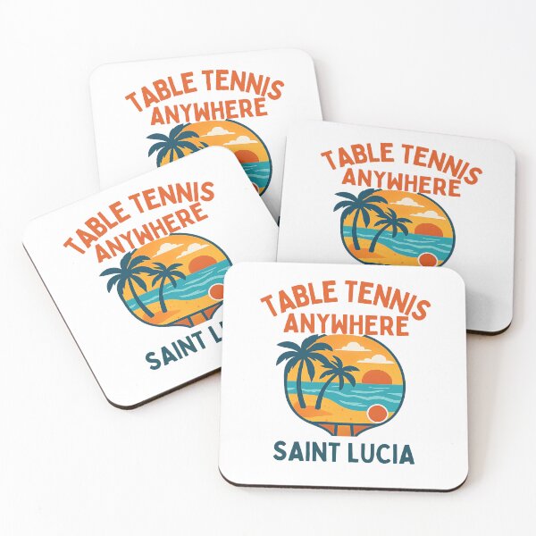 Item preview, Saint Lucia Table Tennis Anywhere Tropical Sunset Paddle Caribbean T-Shirt designed and sold by OhMyPingCo.