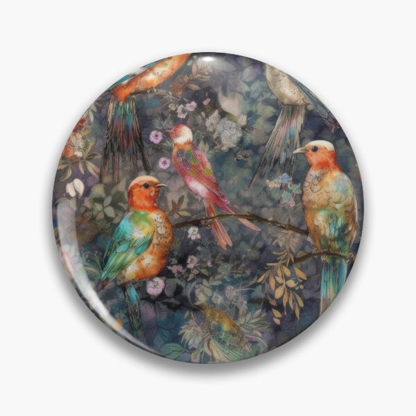 Item preview, Enchanted Aviary: Bohemian Watercolor Songbirds in Lush Bloom designed and sold by pinkal.