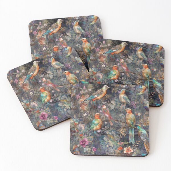 Item preview, Enchanted Aviary: Bohemian Watercolor Songbirds in Lush Bloom designed and sold by pinkal.