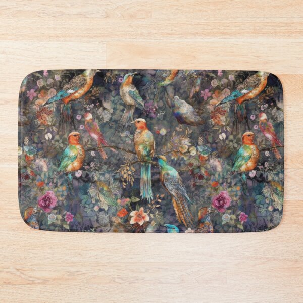 Item preview, Enchanted Aviary: Bohemian Watercolor Songbirds in Lush Bloom designed and sold by pinkal.
