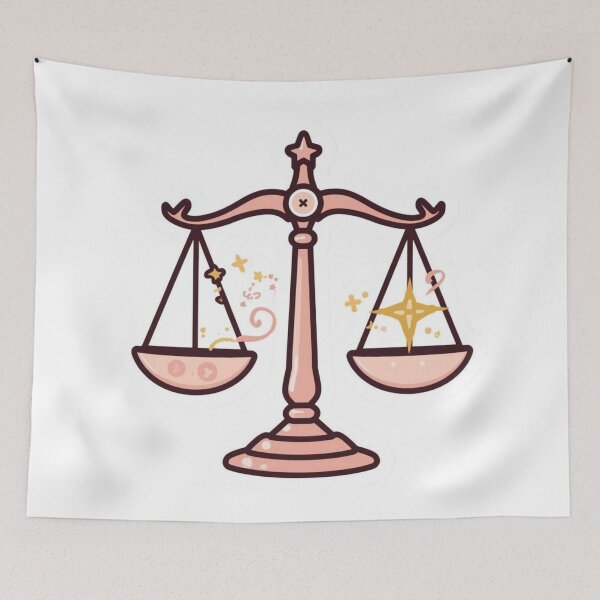 Item preview, Libra Scales Balance Air Sign Zodiac Justice Sticker designed and sold by NeonNerdStudio.