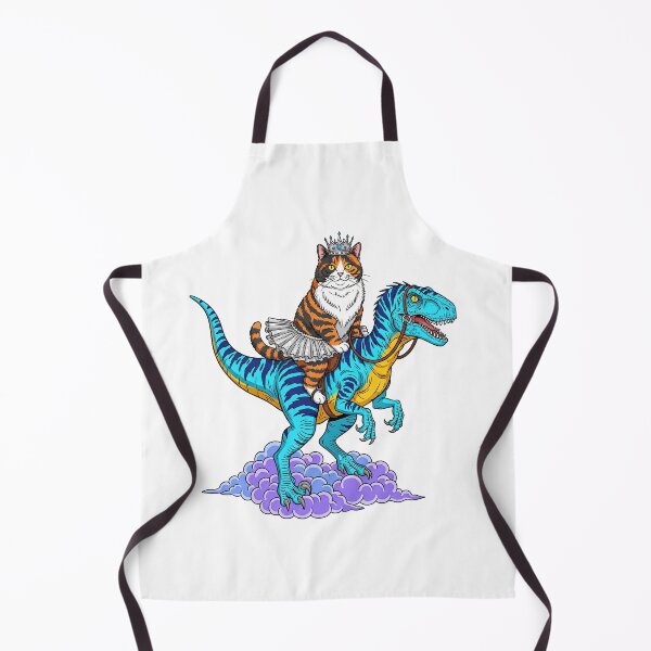 Item preview, Funny Cat Riding Blue Dinosaur Over Purple Clouds designed and sold by TeeARTHY.