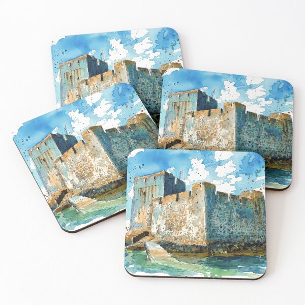 Item preview, Watercolour illustration of Kisimul Castle, Isle of Barra Scotland designed and sold by davidelder.
