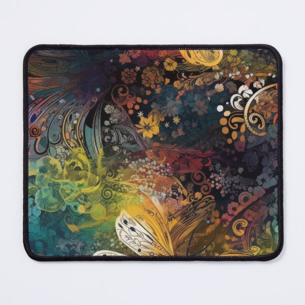 Item preview, Effervescent Flight: Rainbow Calligraphic Butterfly Abstract, Dark designed and sold by pinkal.