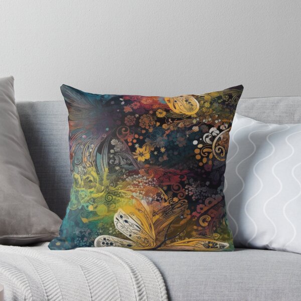 Item preview, Effervescent Flight: Rainbow Calligraphic Butterfly Abstract, Dark designed and sold by pinkal.