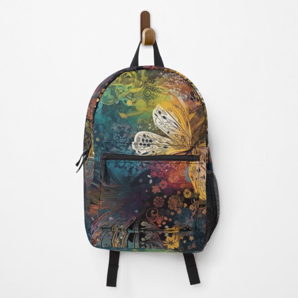 Item preview, Effervescent Flight: Rainbow Calligraphic Butterfly Abstract, Dark designed and sold by pinkal.