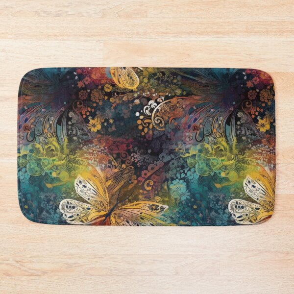Item preview, Effervescent Flight: Rainbow Calligraphic Butterfly Abstract, Dark designed and sold by pinkal.