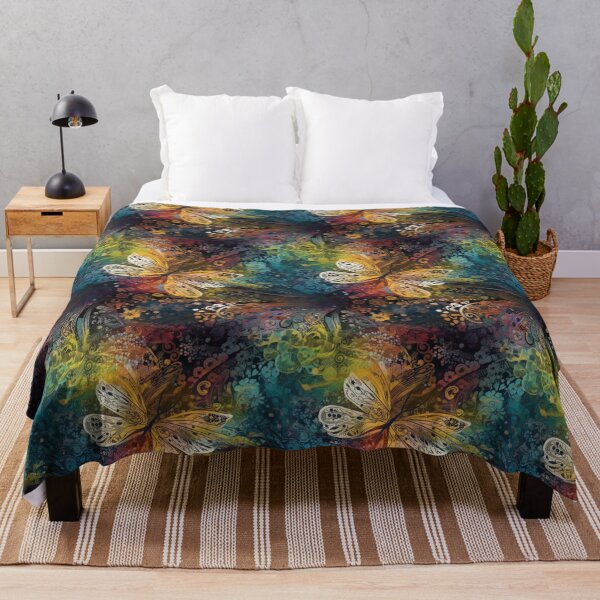 Item preview, Effervescent Flight: Rainbow Calligraphic Butterfly Abstract, Dark designed and sold by pinkal.