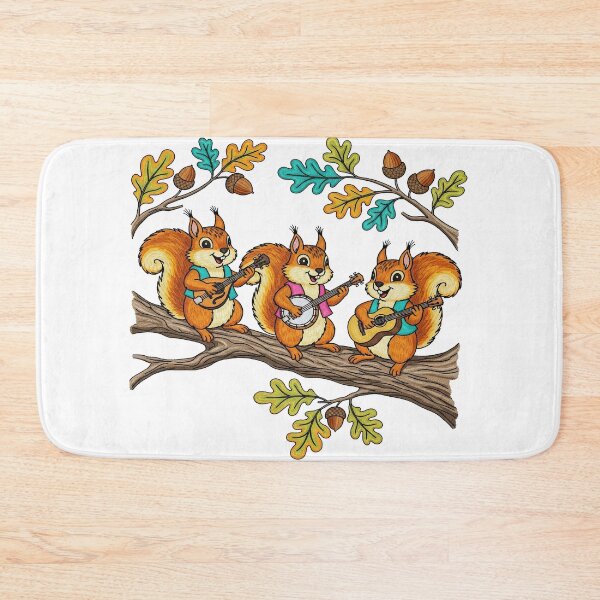 Item preview, Three Squirrels Playing Banjo and Guitar on Oak Branch designed and sold by TeeARTHY.