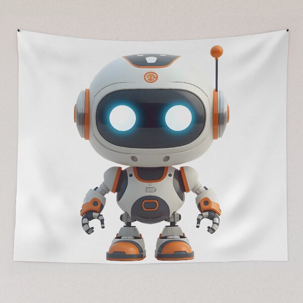 Item preview, Robot Mascot - Orange and White Tech Bot designed and sold by Paulocdias.