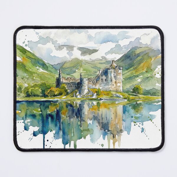 Item preview, Watercolour illustration of Kilchurn Castle, Argyll, Scotland designed and sold by davidelder.