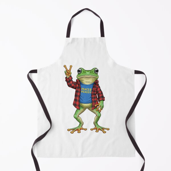 Item preview, Whimsical Peace Sign Frog in Red Plaid Flannel   designed and sold by TeeARTHY.
