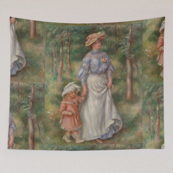 Item preview, Promenade La Promenade by Pierre-Auguste Renoir: Impressionist Garden Stroll Poster designed and sold by artofuniverse.