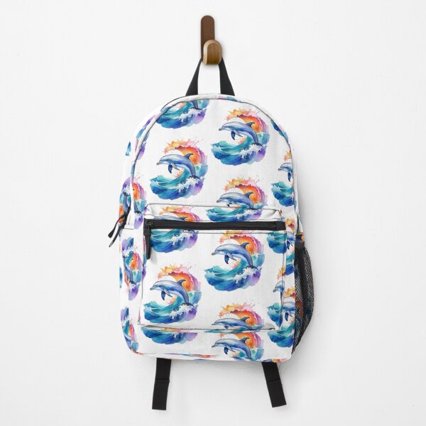 Item preview, Surfer, dolphin with wave in watercolor designed and sold by LiskoDesign.