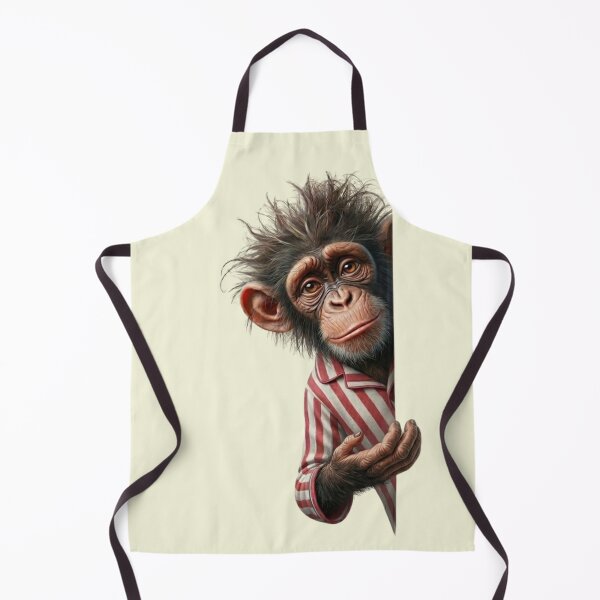 Item preview, Cute Chimp in Striped Pajamas Peeking from Page - Adorable Animal designed and sold by M.Store.