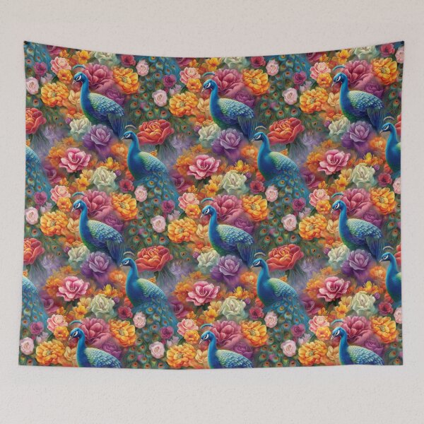 Item preview, Majestic Peacock and Peony Dreamscape designed and sold by pinkal.