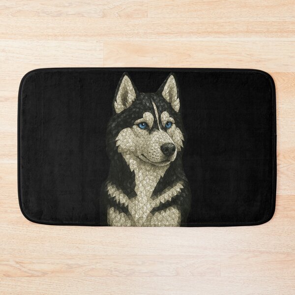 Item preview, Gemstone Mosaic Siberian Husky Portrait with Blue Eyes designed and sold by DigitalGemArt.