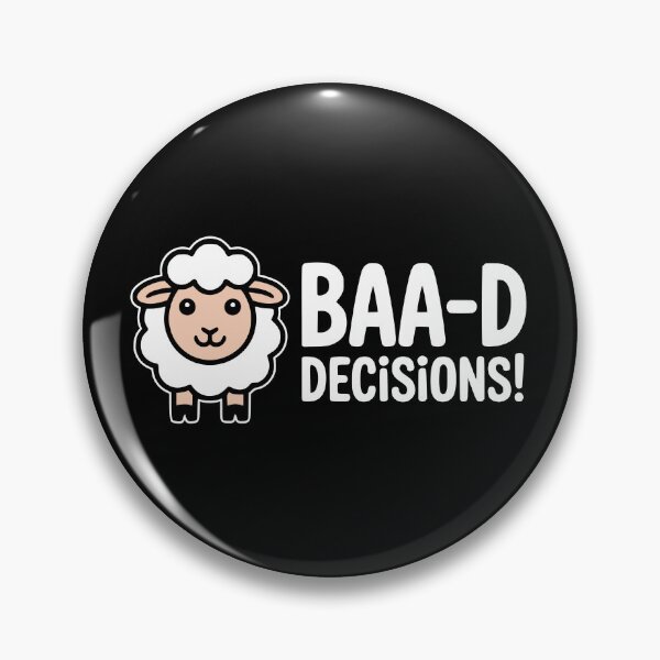 Item preview, Baa-d Decisions Funny Sheep Pun Illustration designed and sold by PMCreative.