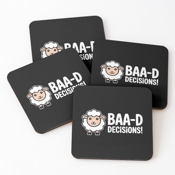 Item preview, Baa-d Decisions Funny Sheep Pun Illustration designed and sold by PMCreative.