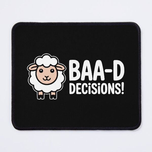 Item preview, Baa-d Decisions Funny Sheep Pun Illustration designed and sold by PMCreative.