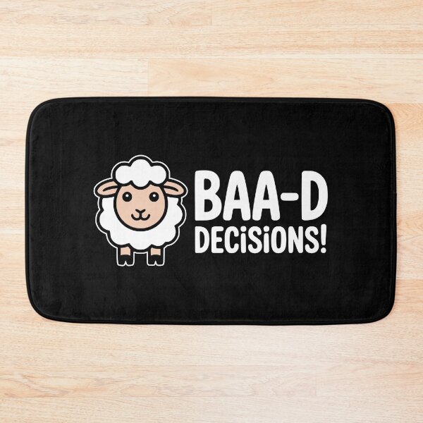 Item preview, Baa-d Decisions Funny Sheep Pun Illustration designed and sold by PMCreative.