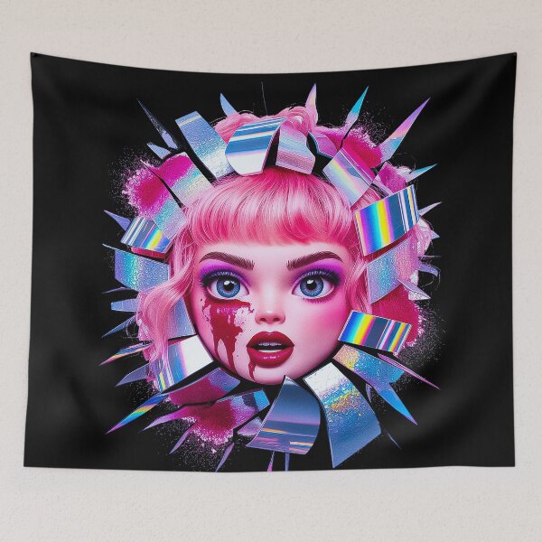 Item preview, Kawaii Glam Gore Doll Face With Chrome Shards designed and sold by Amanda's Factory.