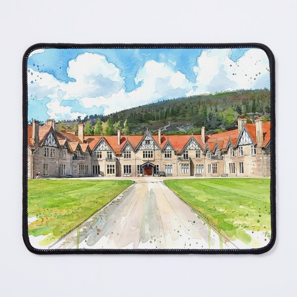 Item preview, Watercolour illustration of Mar Lodge, Highlands, Scotland designed and sold by davidelder.