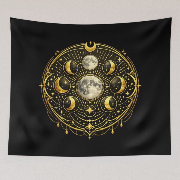 Item preview, Black and Gold Moon Phases – Elegant Lunar Cycle Celestial Design designed and sold by Cauldron Crafts.