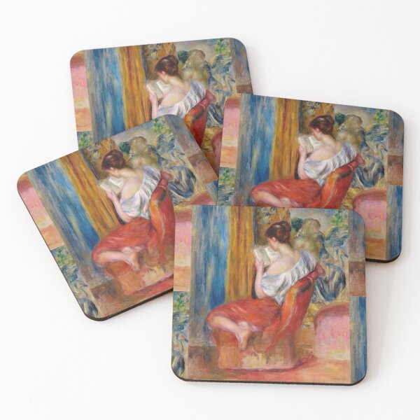 Artikelvorschau, Die lesende Frau von Pierre-Auguste Renoir: Warmes impressionistisches Interieurporträt entworfen und verkauft von artofuniverse.