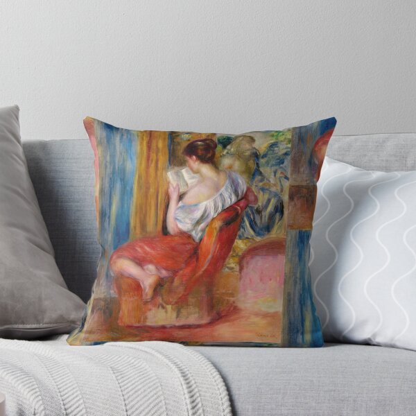 Artikelvorschau, Die lesende Frau von Pierre-Auguste Renoir: Warmes impressionistisches Interieurporträt entworfen und verkauft von artofuniverse.