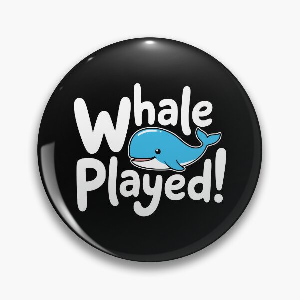 Item preview, Whale Played Funny Ocean Pun Illustration designed and sold by PMCreative.