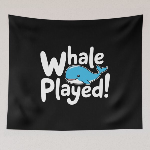 Item preview, Whale Played Funny Ocean Pun Illustration designed and sold by PMCreative.