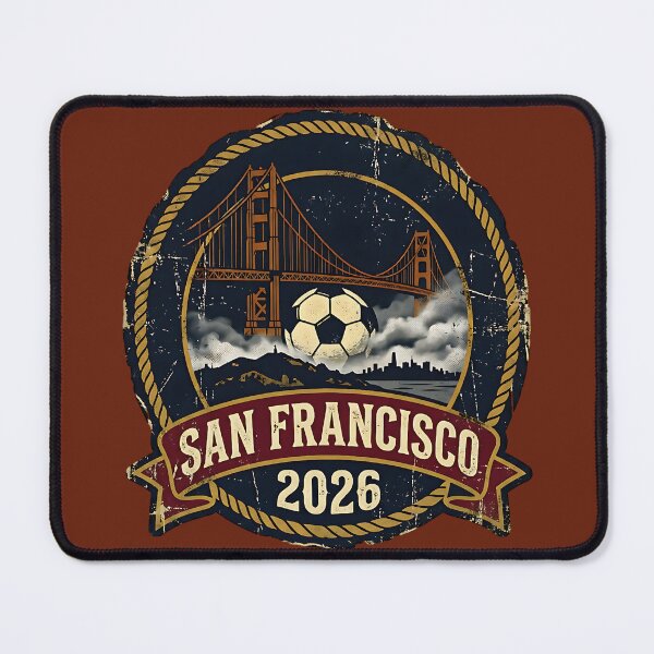 Item preview, San Francisco 2026 World Cup Host City Vintage Football Badge — Golden Gate Soccer Crest designed and sold by BrickByDream.