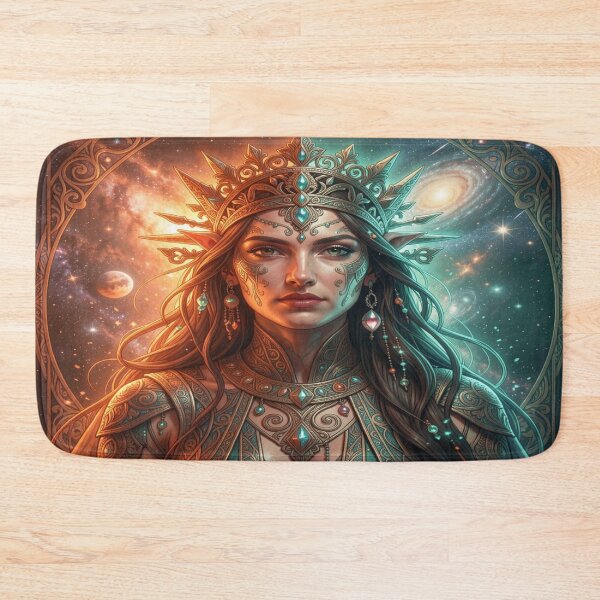 Item preview, Celestial Fantasy Queen Portrait with Ornamental Details and Cosmic Art Style designed and sold by FotoworldEdel.