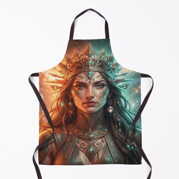 Item preview, Celestial Fantasy Queen Portrait with Ornamental Details and Cosmic Art Style designed and sold by FotoworldEdel.